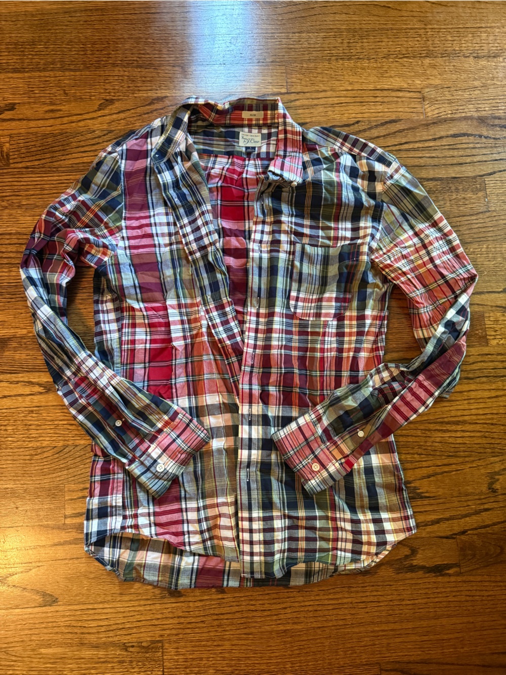 J. Crew Plaid Button-Down Shirt — Red, Blue, Green, White